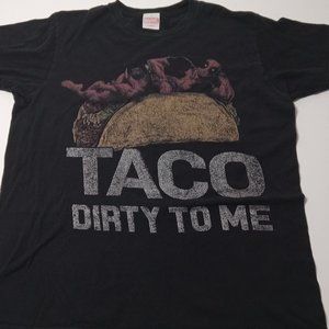 Black Women's Medium? Deadpool Graphic T Shirt Marvel Tultex "Taco Dirty To Me".